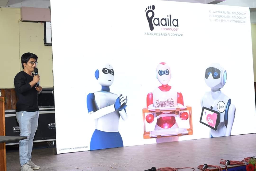 Presenting about journey of Paaila at Pulchowk Campus